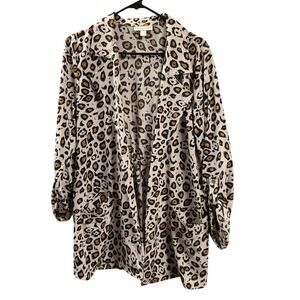 Dana Buchman Lightweight Animal Print Coatigan L